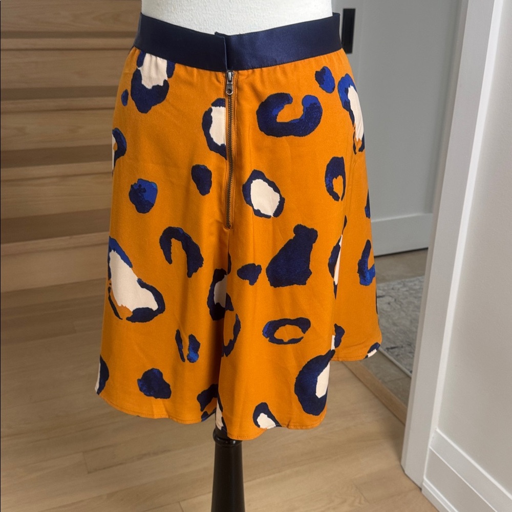 NWT 3.1 Phillip Lim Orange and Blue Skater Skirt Size 16 - Picture 3 of 5